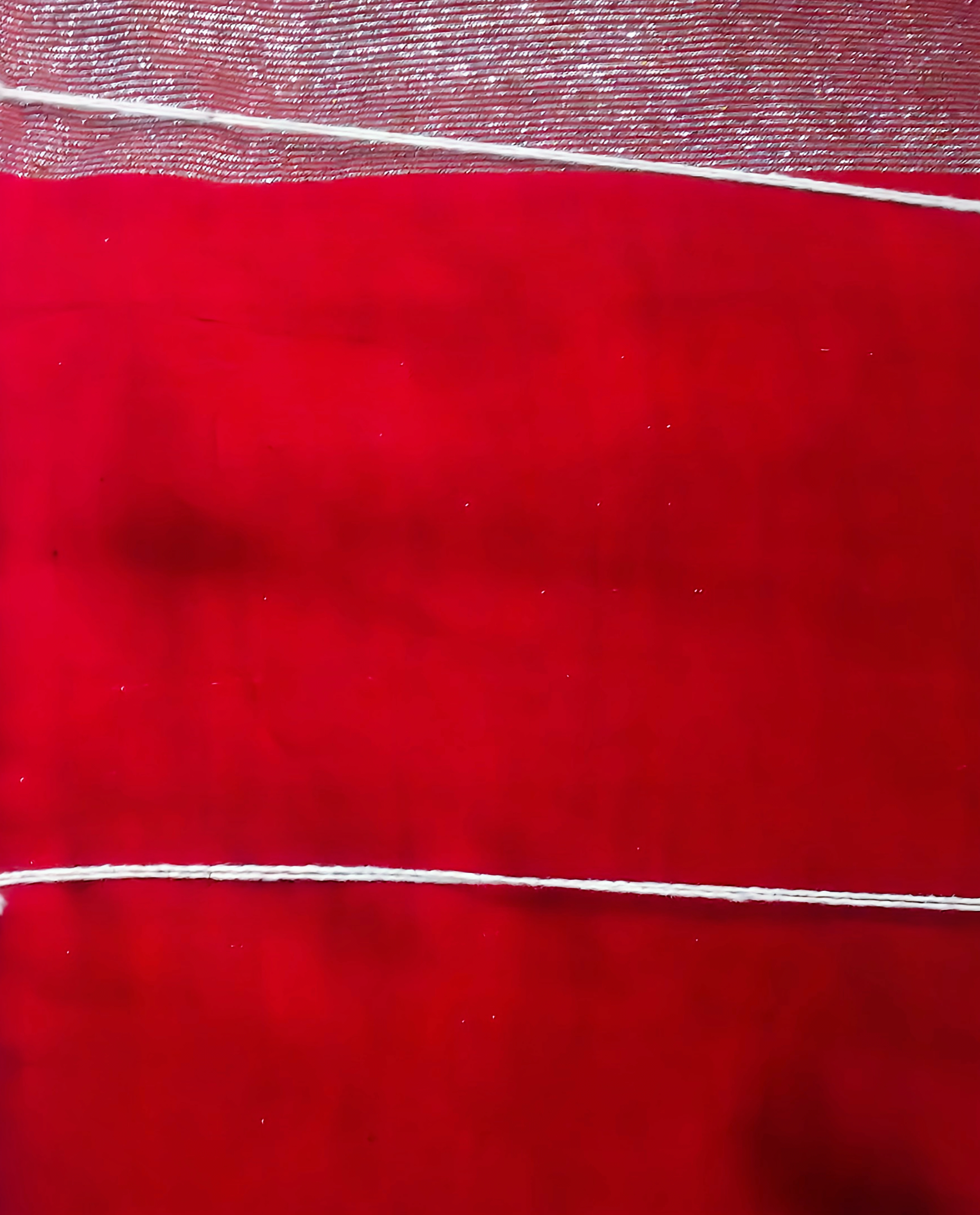 Handloom Cotton-Silk Saree with Silver Work - Bright Red